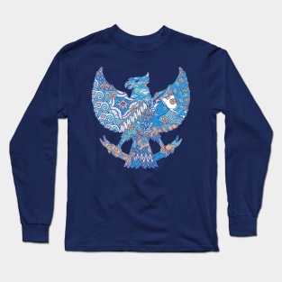 batik indonesia in garuda silhouette Long Sleeve T-Shirt